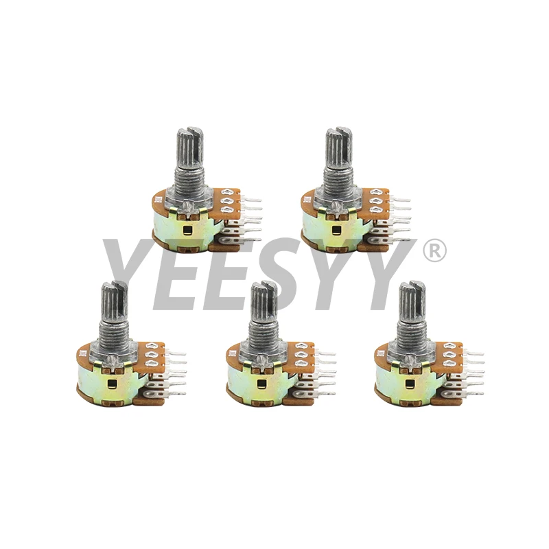 10PCS 6Pin 15mm WH148 Potentiometer B1K B2K B5K B10K B20K B50K B100K B500K B1M Shaft with Nuts and Washers Linear Potentiometers