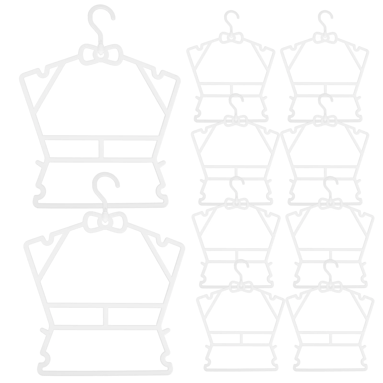 

10 Pcs Kids Hangers Set White Plastic Closet Storage for Baby Clothes Toddler Nursery Wardrobe Solutions
