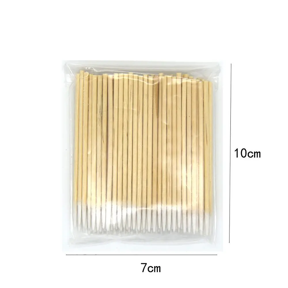 100pcs/bag Cosmetic Tattoo Tools Disposable Cotton Swab Lint Free Ultra-small Tip Cotton Sticks Makeup Accessories Micro Brushes