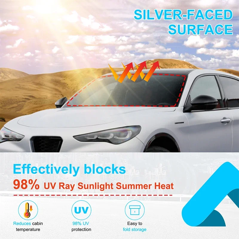 

Car Window Sun Shade Block UV Rays Sun Visor Protector Car Windshield Visor Cover Sunshade For Alfa Romeo Stelvio 2017-2023