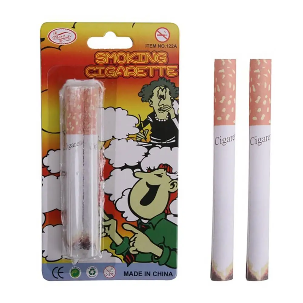 2Pcs Party Funny Fake Smoking Cigarettes Lint End Practical Jokes Trick Prank Toy Party DIY Decoration