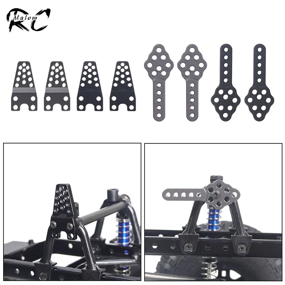 4 sztuk Metal Shock uchwyt absorbera podstawa wysokość regulowana Shock Hoops dla 1/10 gąsienica RC Axial SCX10 90046 90047 D90 części zamienne