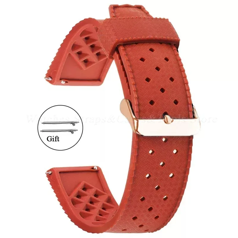 Hochwertiges Tropic-Silikon-Uhrenarmband, 20 mm, 22 mm, für Seiko, Oris, für Omega, Schnellverschluss, Tauchen, wasserdichtes Gummiarmband
