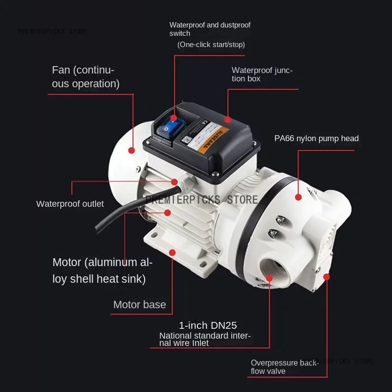 تدفق كبير للأحماض والقلويات مقاومة ذاتية التحضير مقاومة للتآكل الكيميائية الغسيل السائل حمض النبيذ مضخة الحجاب الحاجز
