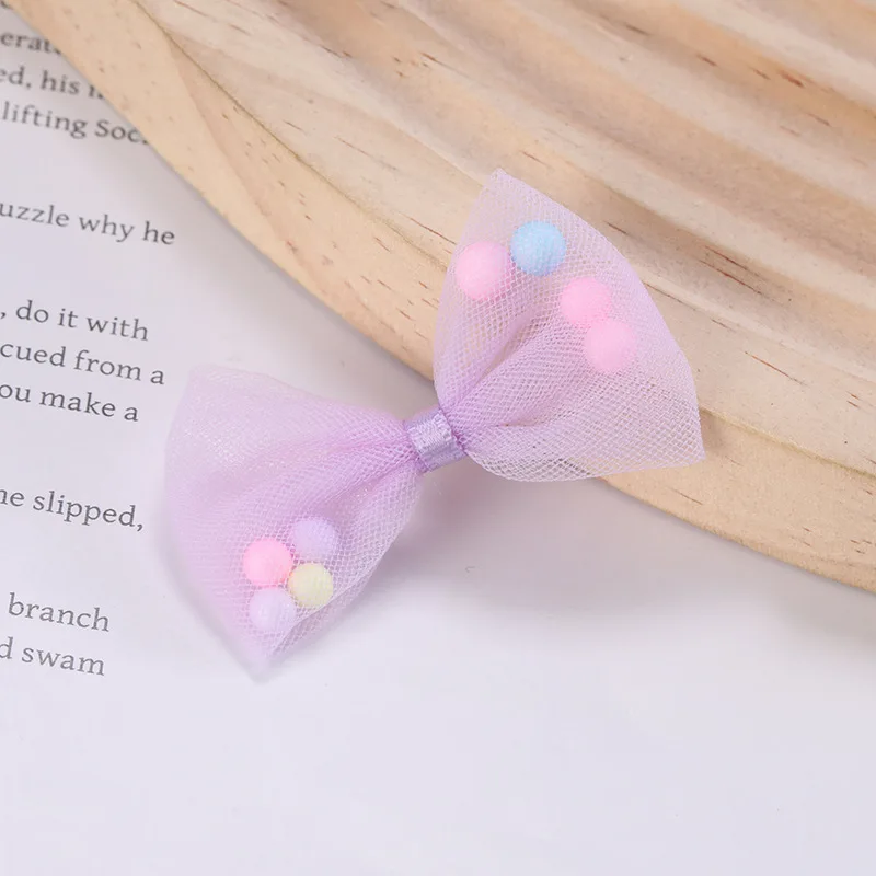 10 Stück/Lot Bonbonfarbenes Tüllband Schleife mit Schaumstoffball für DIY-Bastelarbeiten, Hochzeitsdekoration, Haarspangen und Kleidungszubehör – Detail 6