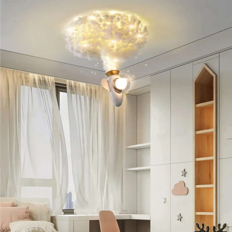 Modern Creative Rocket Astronaut Lampshade Ceiling Light Bedroom Living Room Study Cloud Lights Children Room Lighting Fixtures