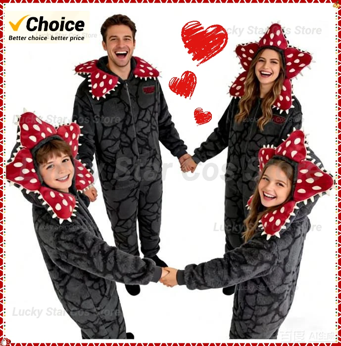 

2026 Family Matching Cartoon Pajama Sets – Soft Adult & Kids Character Onesies for Festive Sleepover Parties family Cosplay