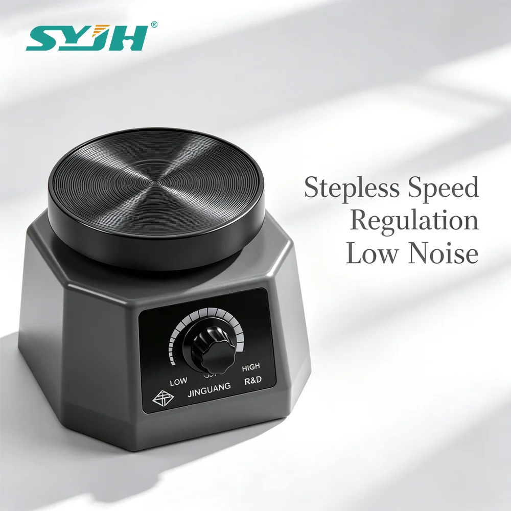 SYJH Adjustable Speed Dental Plaster Vibrator Lab Shaker Equipment Non-slip Cast Mixing Machine 4" Round Plate 110V/220V
