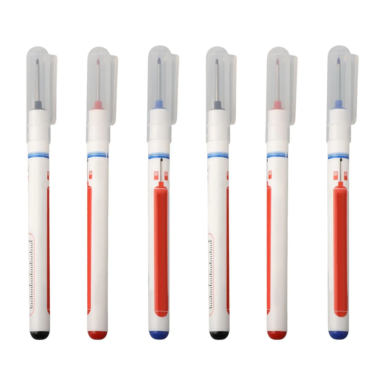 6Pcs Deep Hole Long Head Nib Markers Perforating 20mm  For Metal Pen Waterproof Bathroom Woodworking Decoration Multi-Purpose