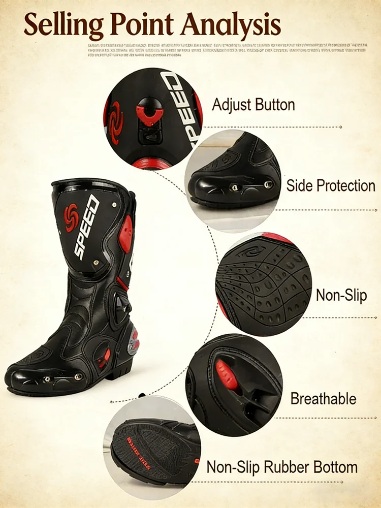 Riding Tribe Men Motorcycle Boots Moto Riding Racing Motocross Off