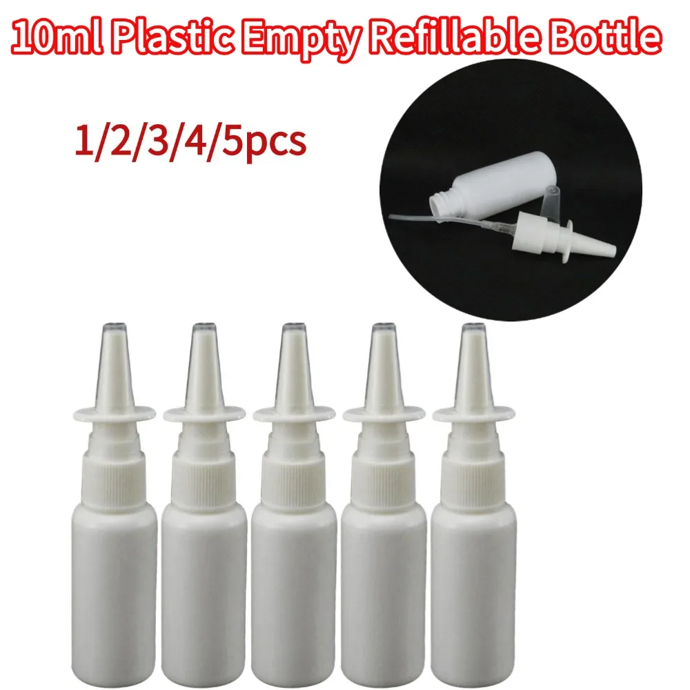 10 ml Kunststoff leere weiße leere nachfüllbare Nasenspray-Flaschen wiederverwendbare Spray Nasenspray-Flasche Nasensprayer Zerstäuberbehälter