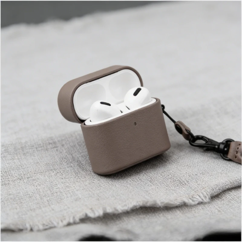 

New AirPods Pro Case Leather Material Simple Anti Loss Bluetooth Earphone Protective Case AirPods Retro Earphones Hard Shell