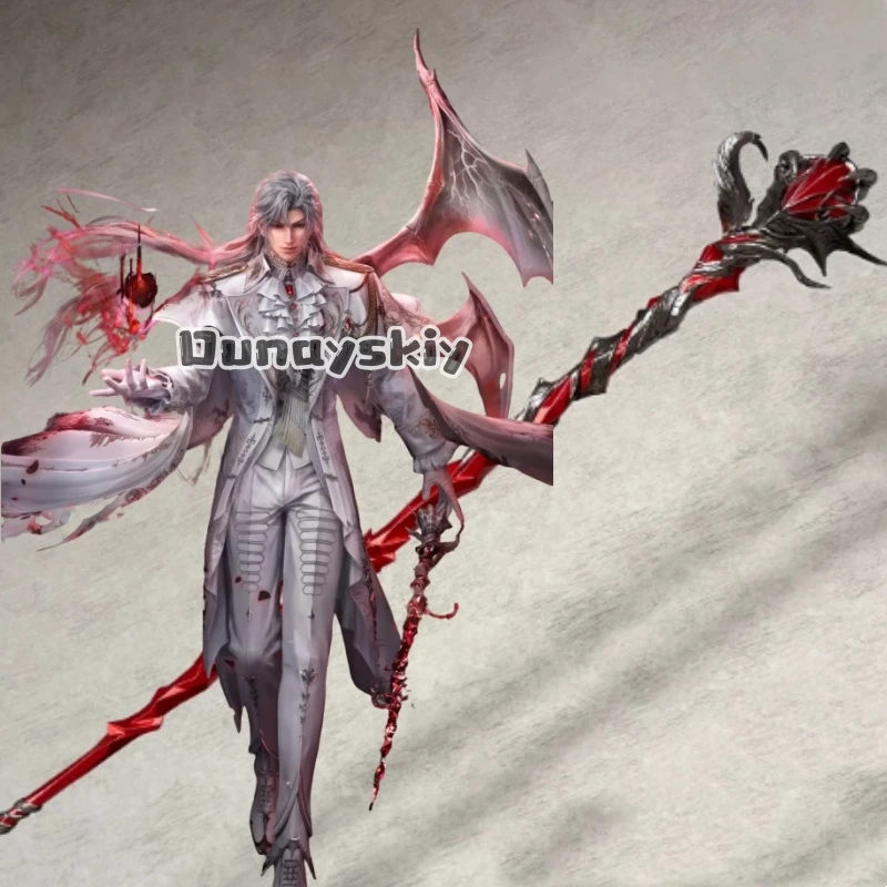 LWW15* Accesorios de Cosplay de Anime y Videojuegos Love And Deepspace, Sylus Silverwing Fiend, Bastón Gótico Vintage de Lujo, 3D, Ácido Poliláctico