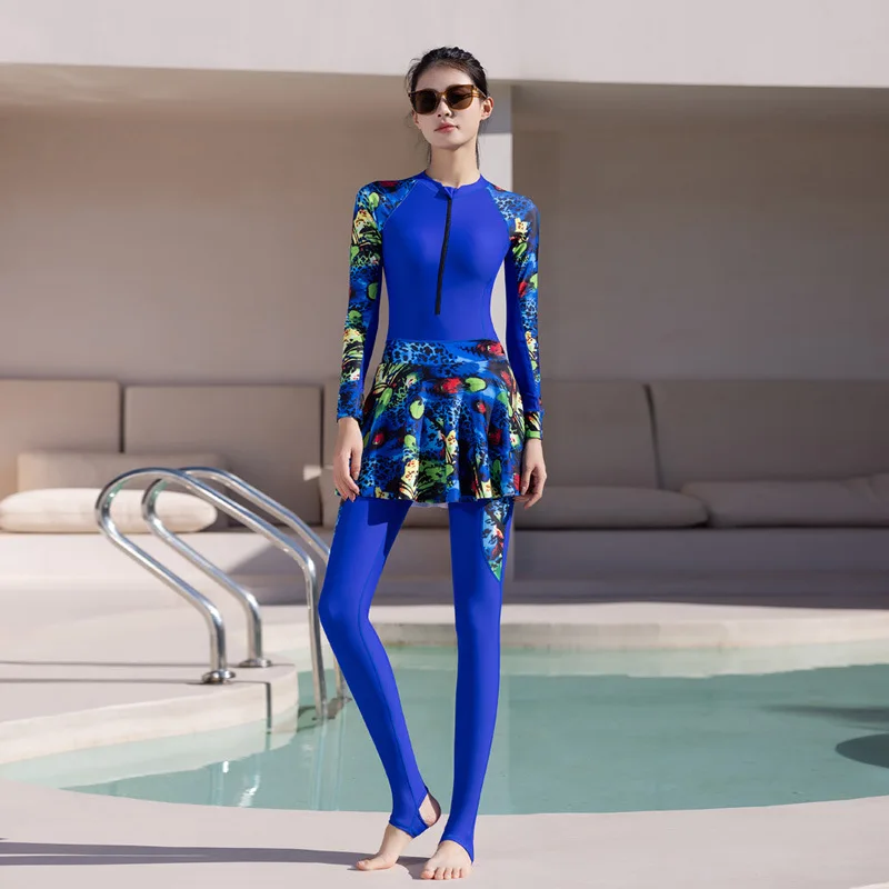 Burkini Muslim Large Size Swimwear Women Long Sleeve Female Sportswear Modest Swimsuits Islamic Swimming Suit Beachwear