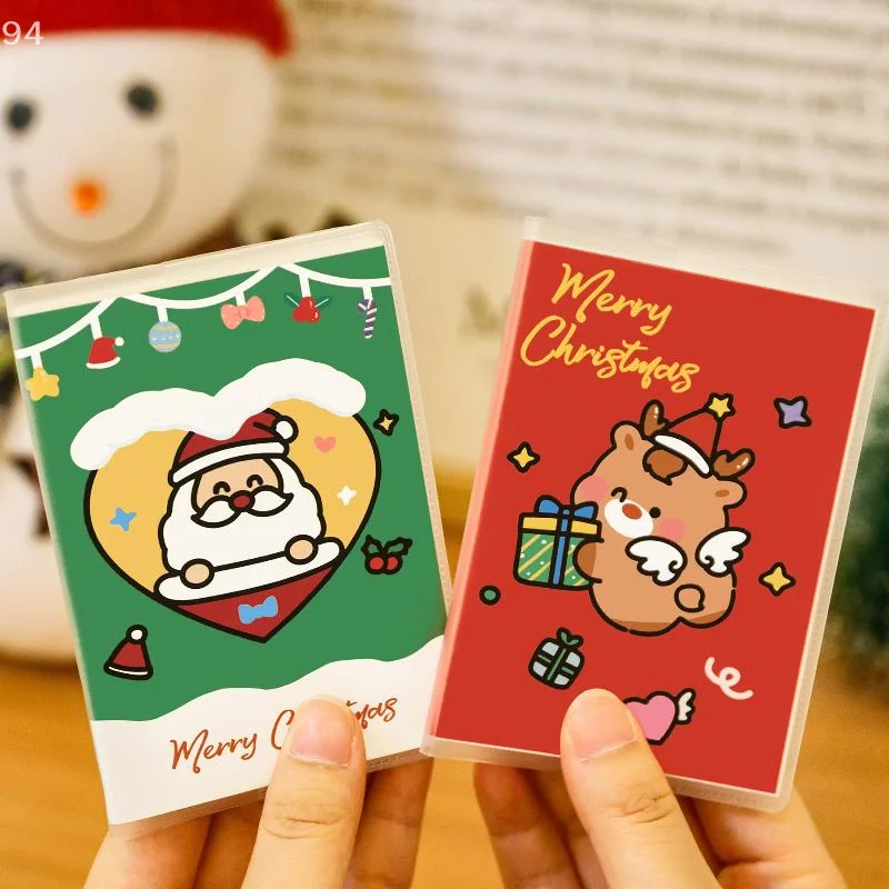 Рождественский-блокнот-формата-А7-с-мультяшной-тематикой-—-портативный-компактный-блокнот-—-Санта-Лось-Снеговик-—-школьные-офисные-подарки