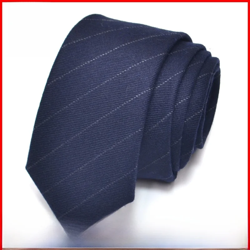 romon-woolen-tie-men's-formal-wedding-korean-style-casual-narrow-handmade-stripe-tie-business-accessory-gift-box-set