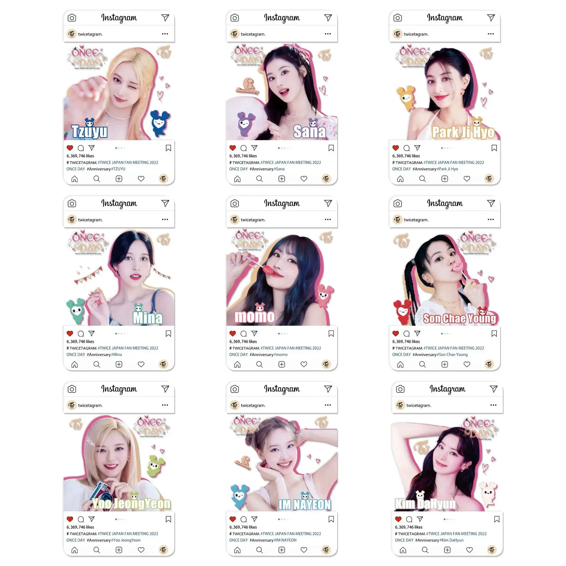 9Pcs Idol Transparent Photocards INS Style PVC Album Lomo Cards NaYeon JungYeon Mina Sana Tzuyu Jihyo Fans Gifts