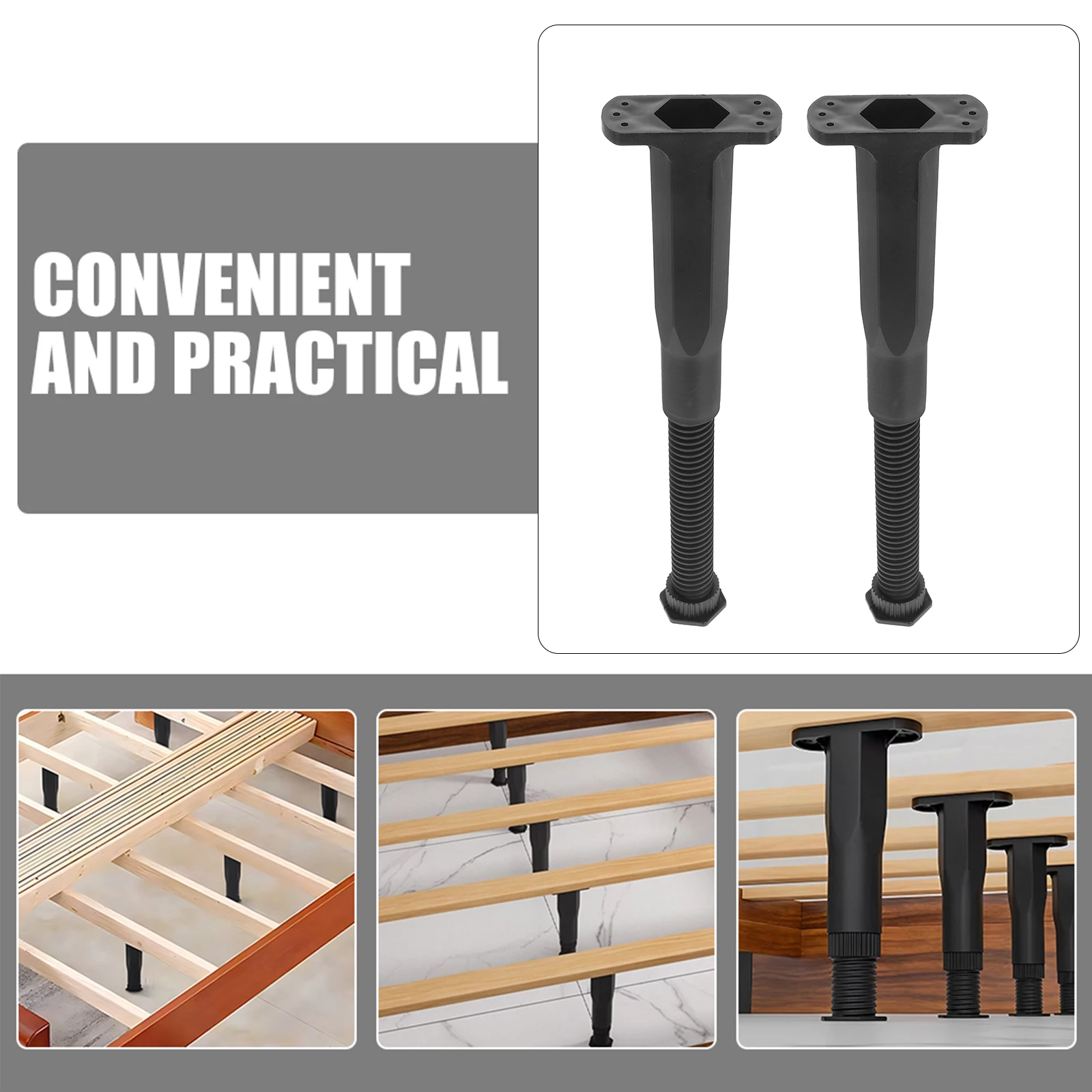 

2pcs Adjustable Height Frame Support Legs 19.5-37.5Cm Pp T-Shaped Center Support For Mattress Furniture Frame Risers