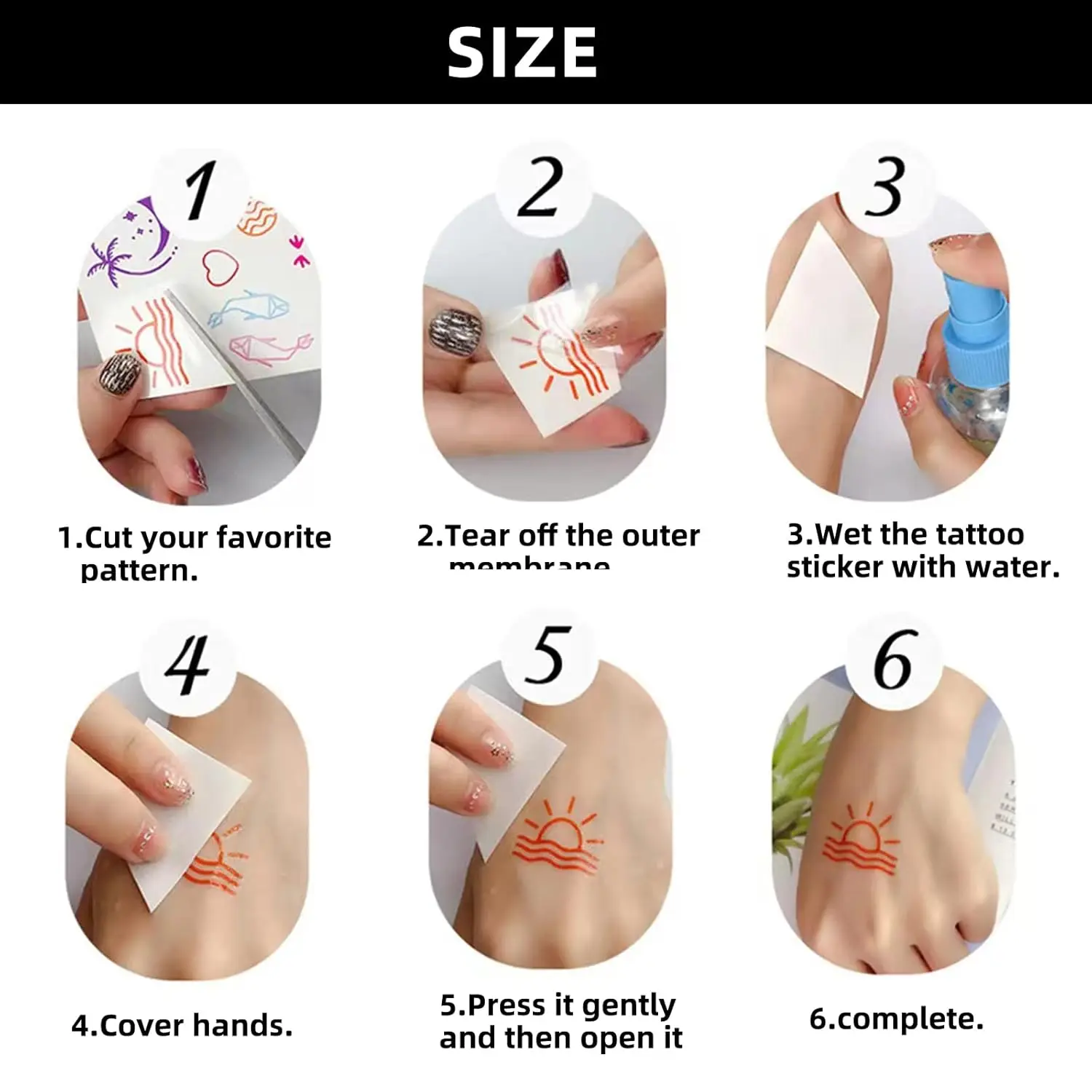 10 Sheets Temporary Tattoos Stickers Body Arm Chest Shoulder Tattoos for Women