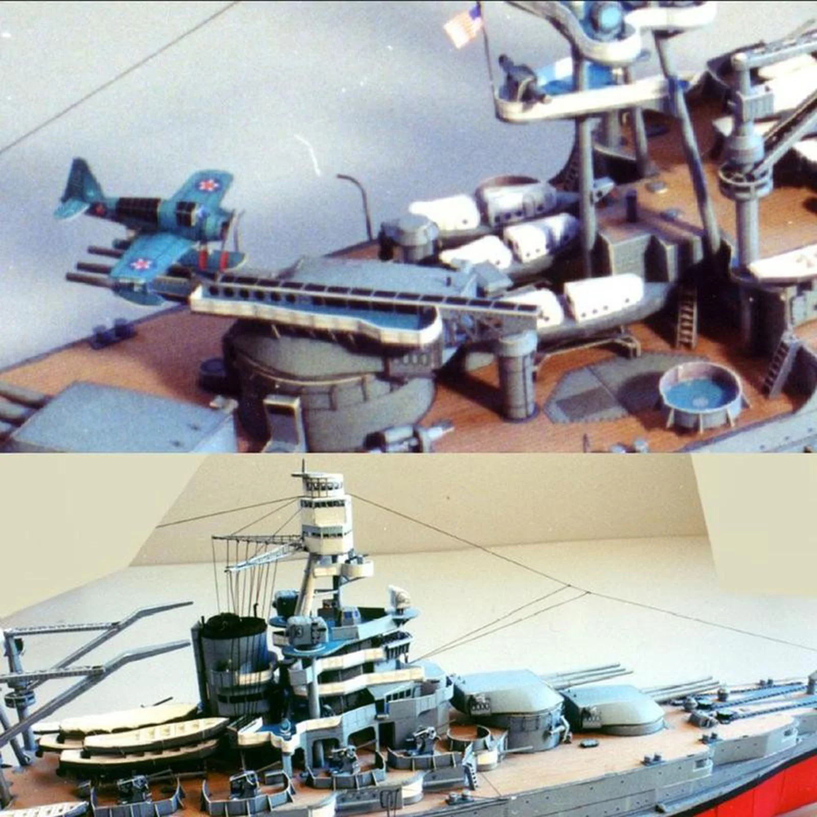 1/250 US BB-39 Navy Ship Paper Model Kit Handmade Toy Office Decor with fix parts