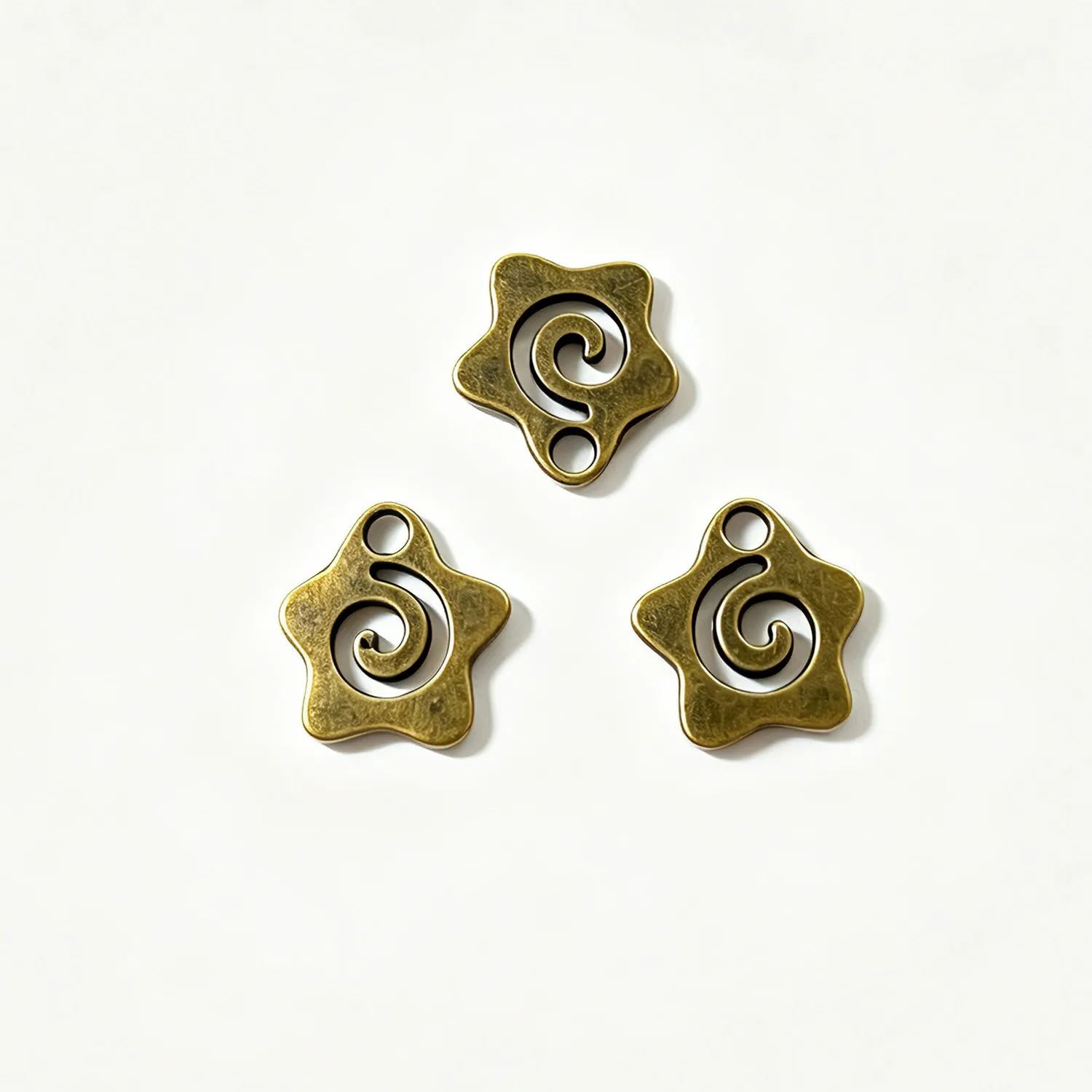 30pcs 14*13mm hole 2.2mm Tibetan silver Gold Tone star swirl charms EF1395