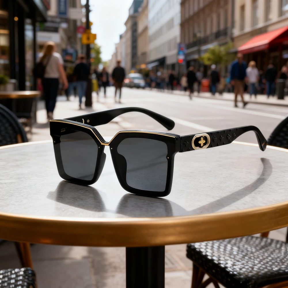 

​​New Womens Large Square Frame Polarized Sun Protection Sunglasses for Round Face Slimming Trendy Versatile​​