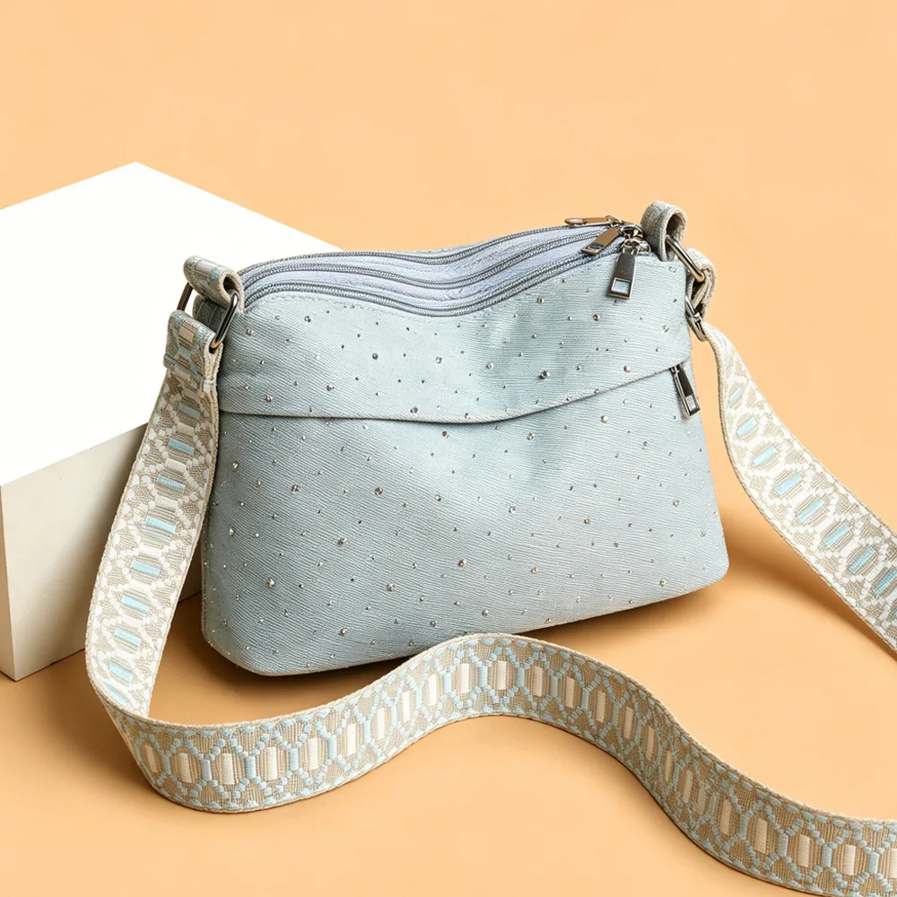 Casual rivet Women Crossbody Shoulder Bag, Soft Roomy Daily Carry handbag for Everyday Commute, Outdoor Camping, School Use