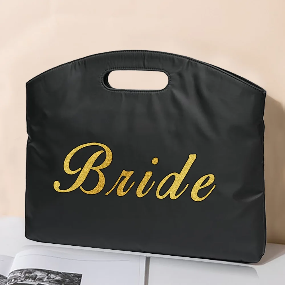 Briefcase File Bag Business Handbag Bride Series Pattern Conference Tablet Unisex Laptop Document Information Meeting Tote Bag