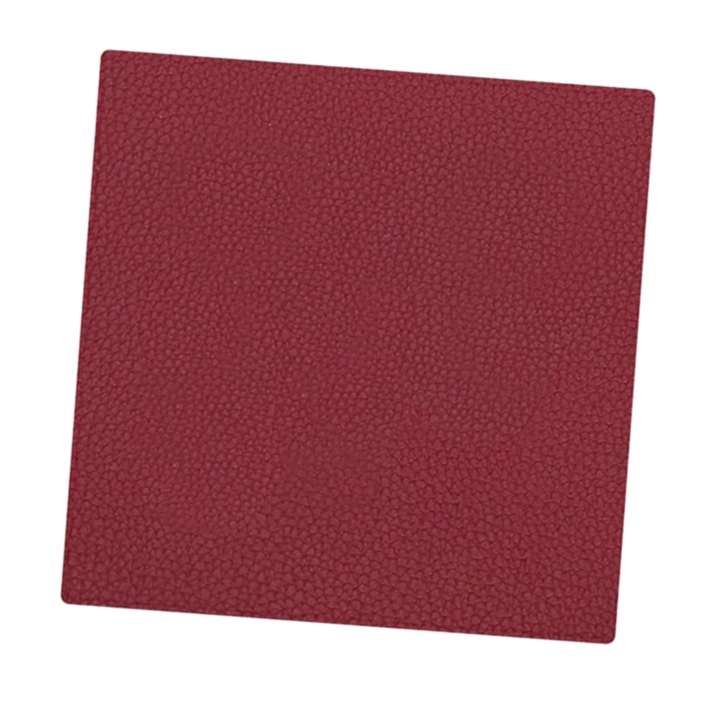 Double Side Cup Holder PU Leather Square Coaster Reusable Cup Mat for Home Office Desk and Counter