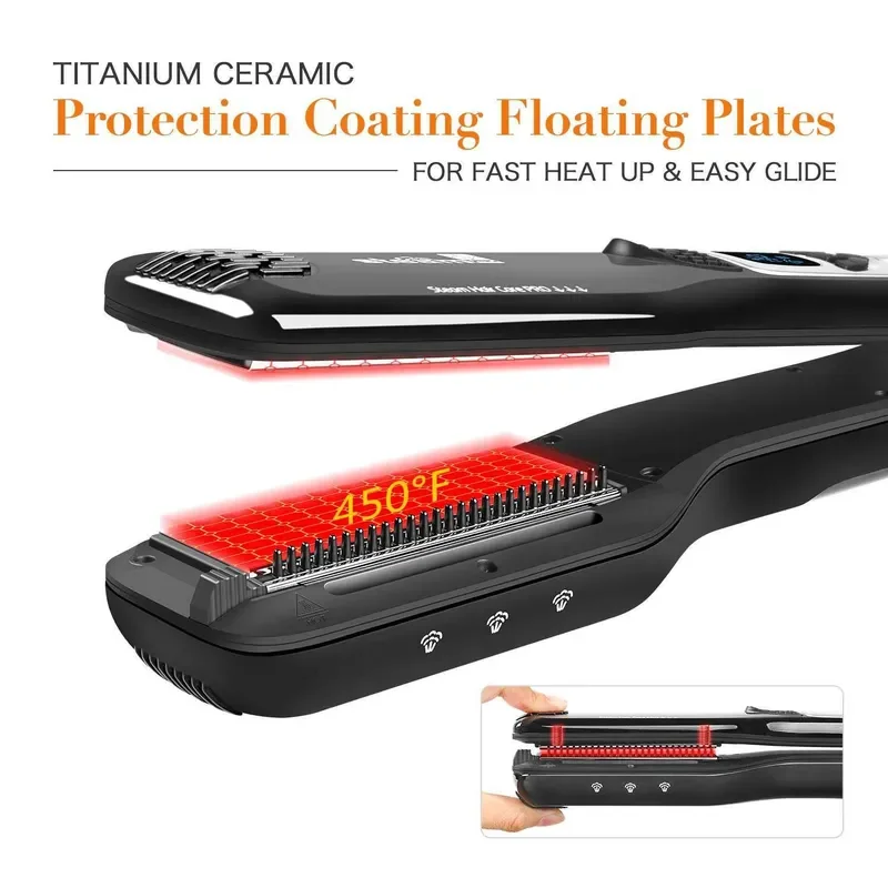 Hot Selling Cross-border Steam Hair Straightener Steamplus Hair Straightener Splint Negative Ion Does