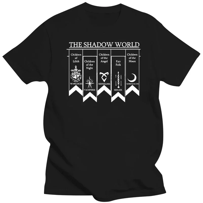 Camiseta de manga corta para hombre, prenda de vestir, Estilo vintage, divertido, informal, precioso, único, Shadowhunters, de marca superior, talla grande, 2024