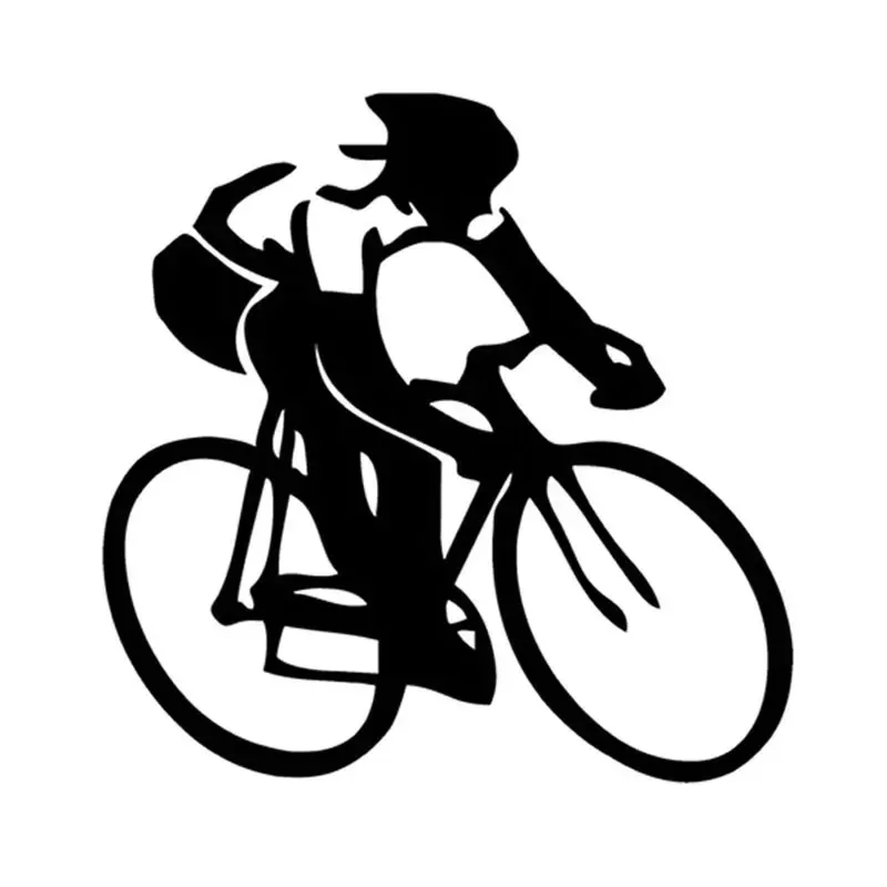 Bicycle Sports Creative Stickers High Quality Car Decals Personalized Pvc Waterproof Car Window Decals Black/white, 14cm*14cm