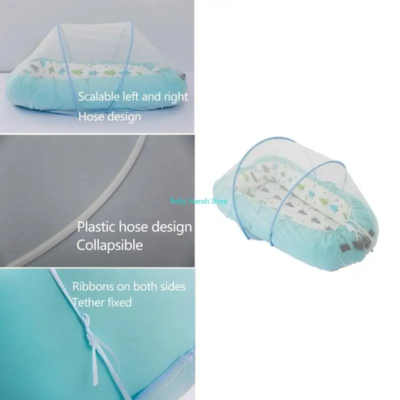 K92D Baby Crib Mosquitee Net Portable Składane niemowlęce z łóżkiem z łóżkiem siatkową Składanie kołyski namiot owadowy