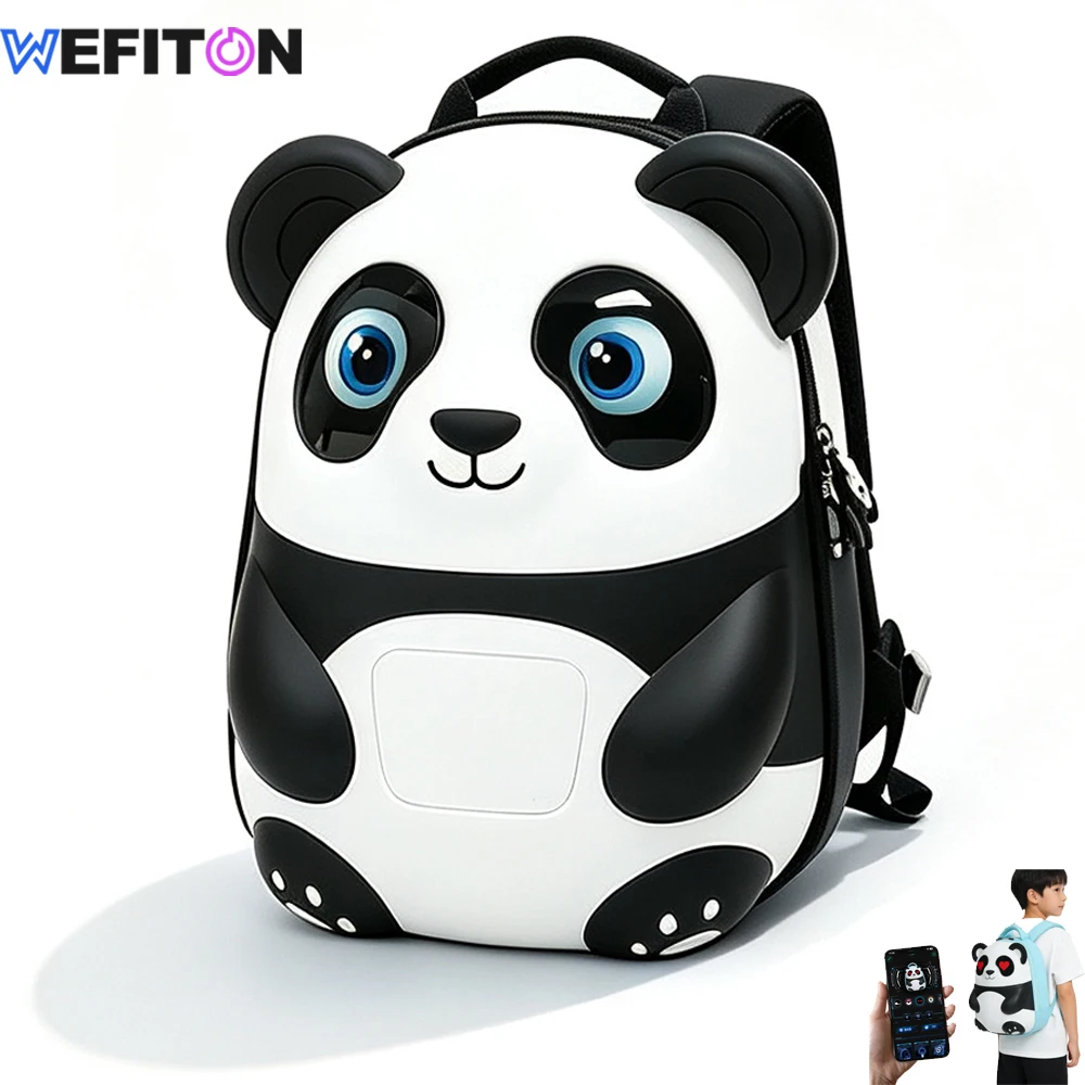Waterproof Hard-Shell Panda Backpack & Bluetooth Programmable Full-Color LED Screen - DIY Daypack for Girls,Casual Shoulder Bag