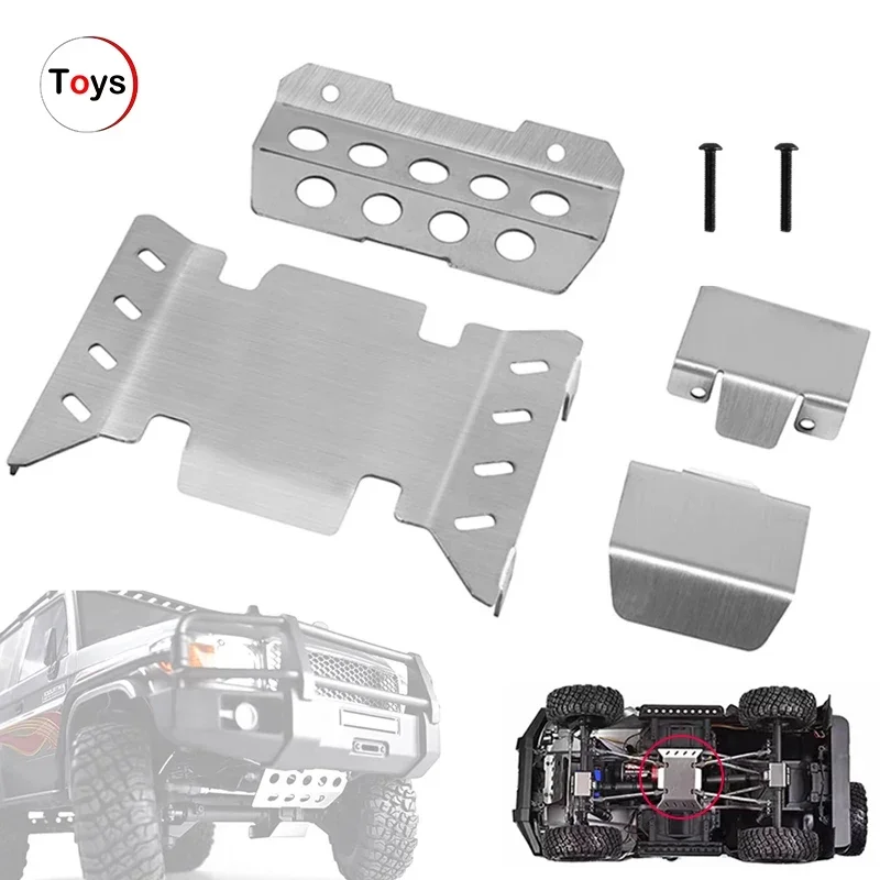 Stainless Steel Front and Rear Chassis Armor Protector for RGT EX86020 86020 LC71 1/10 RC Car Upgrade Parts Accessories