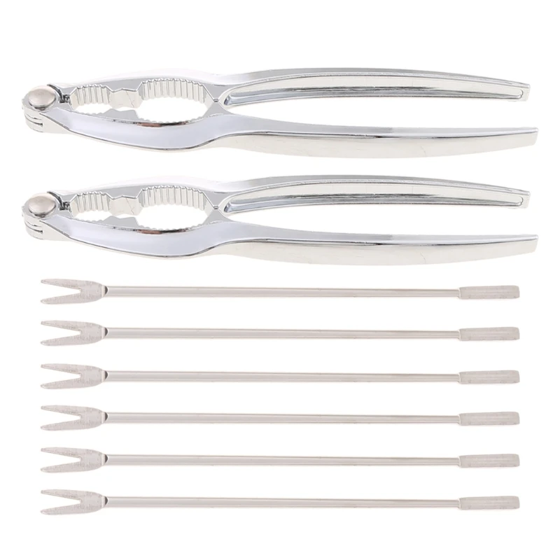 8 pz/set Crostacei Aragosta Granchio Cracker Forchette Strumenti Frutti Mare Schiaccianoci Pinze Gadget da Cucina Dropship