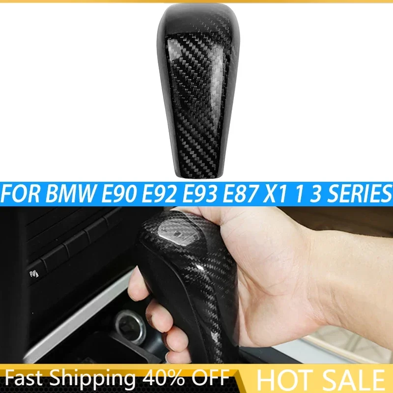 

accessories for car Carbon Fiber Car Gear Shift Knob Cover For BMW E90 E92 E93 E87 X1 1 3 Series Automatic Gear Shift Knob Cover