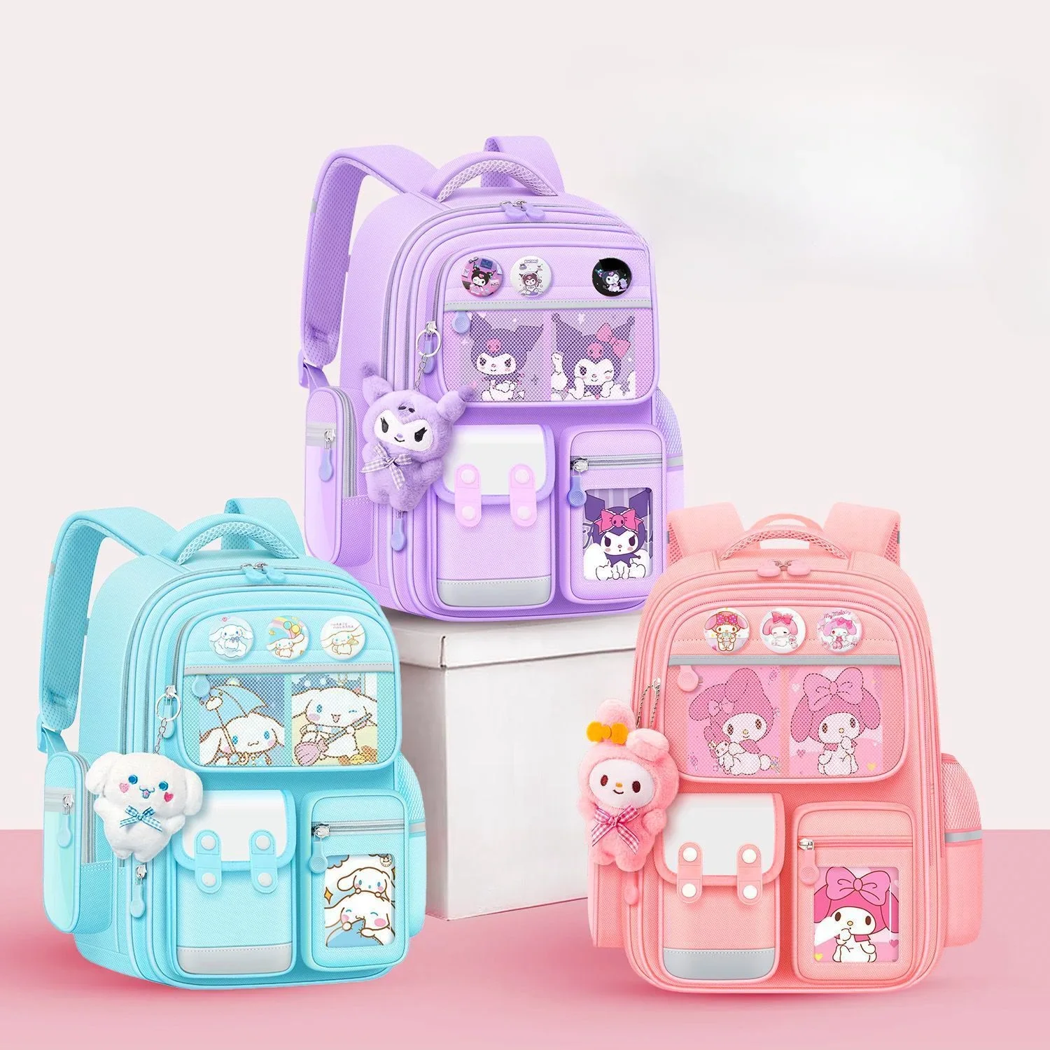 New cartoon Kuromi Kids Backpack Mini Schoolbag Girls and Boys Cute Shoulder Bag