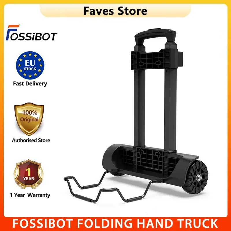 FOSSiBOT Folding Hand Truck, F2400 Portable Power Station Special Foldable Cart, Hold up to 22lbs, 3-Level Adjustable Handle