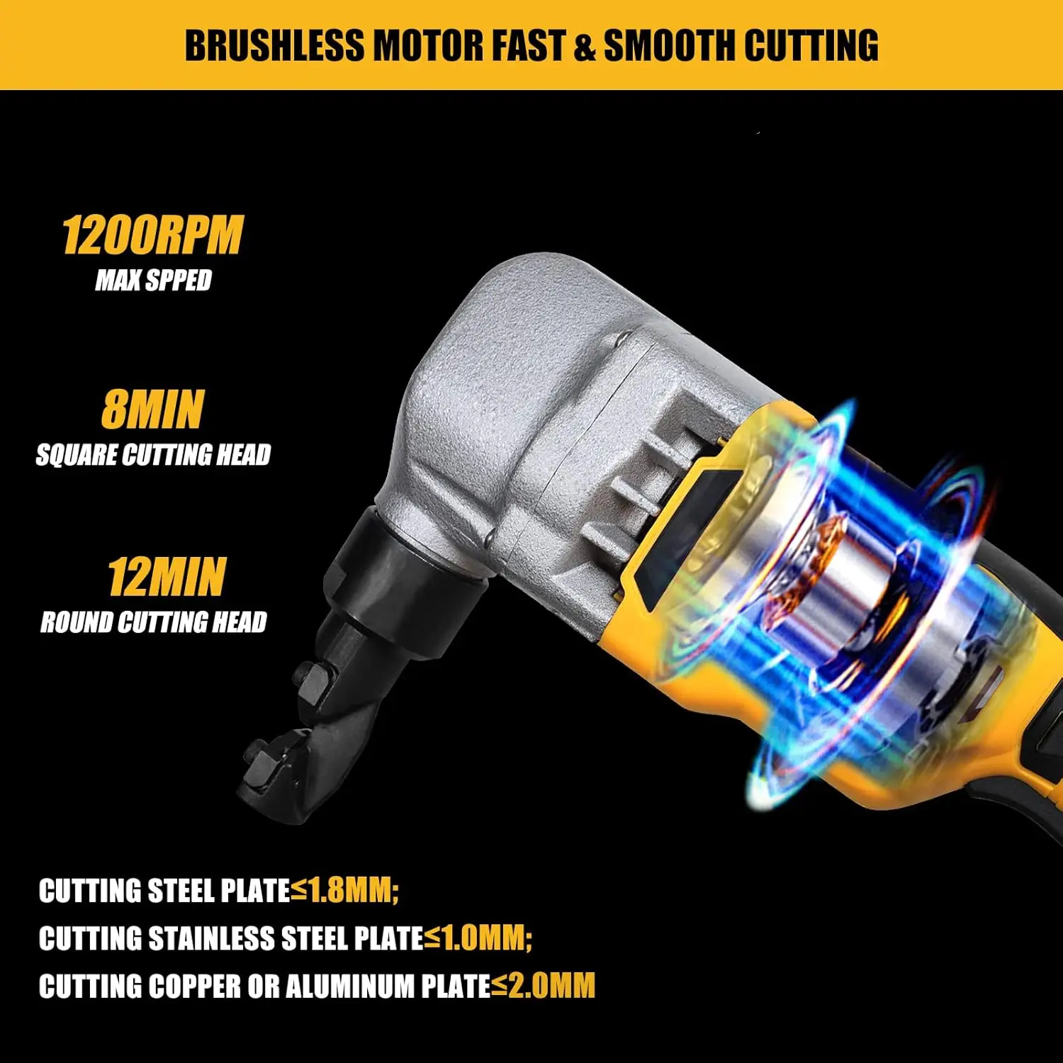 Cordless Electric Nibbler Compatible with Dewalt 18V 20V Battery Cutting Tool for Cutting Stainless Steel,Aluminium,Plastic