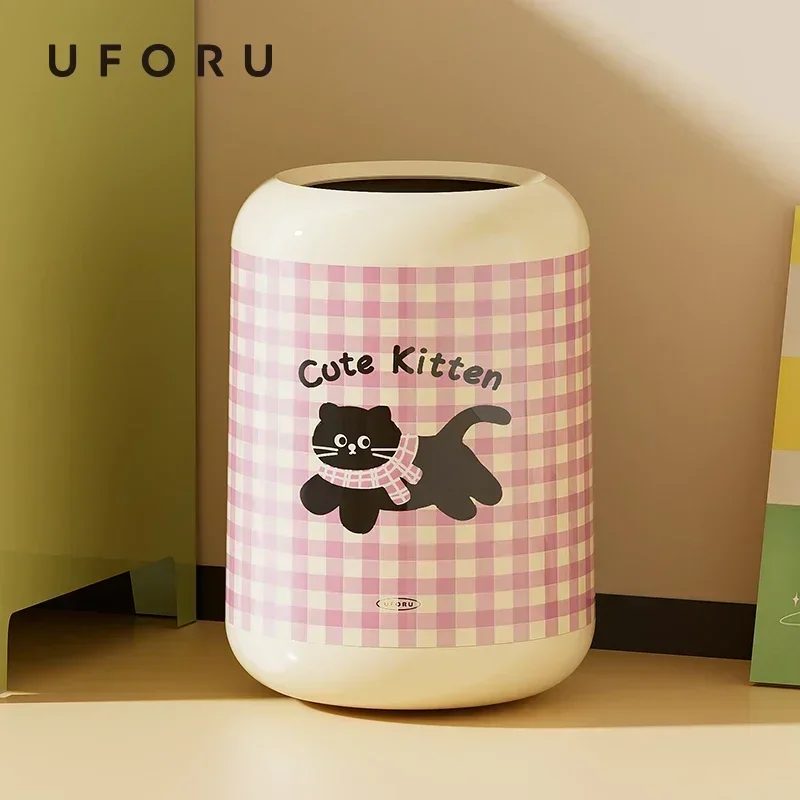 

Дофаминовый мусорный бак для дома, продвинутый смысл, большая емкость для гостиной, креативный мультяшный двойной мусорный бак без крышки