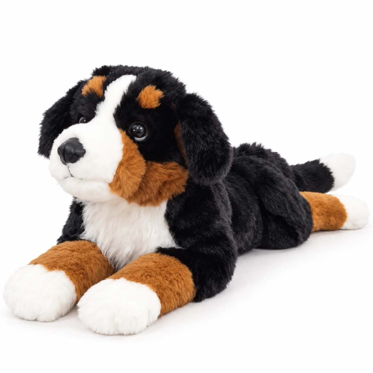 Large Lifelike Bernese Mountain Dog Plush Toy 19.6 Inch Simulation Soft Cuddly Dog Doll Children's Gift Home Decor