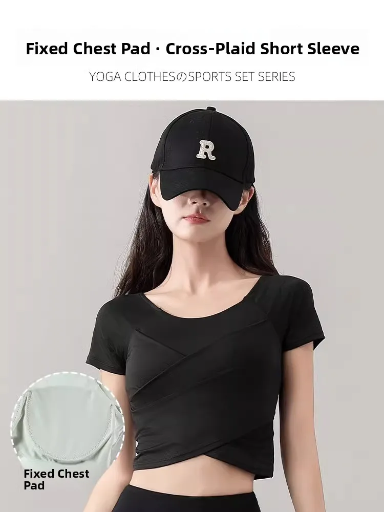 Trendy Women's Badminton Sports Wear Quick Dry Fitness Yoga Marathon Running Shorts Skirt Set round Neck Short Sleeve Two Pie...