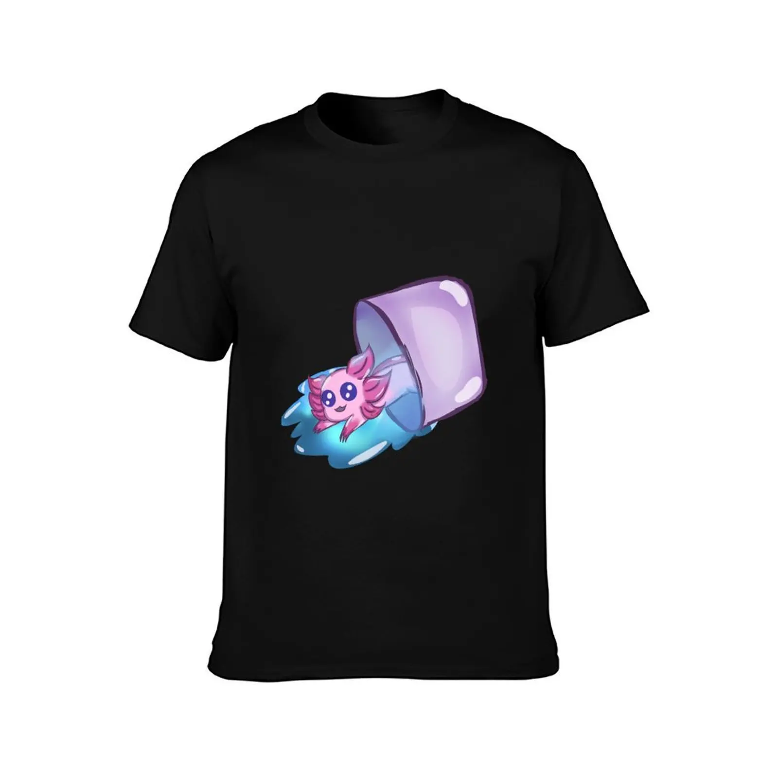 Axolotl Water Bucket T-Shirt Art Pattern Printed Casual Top
