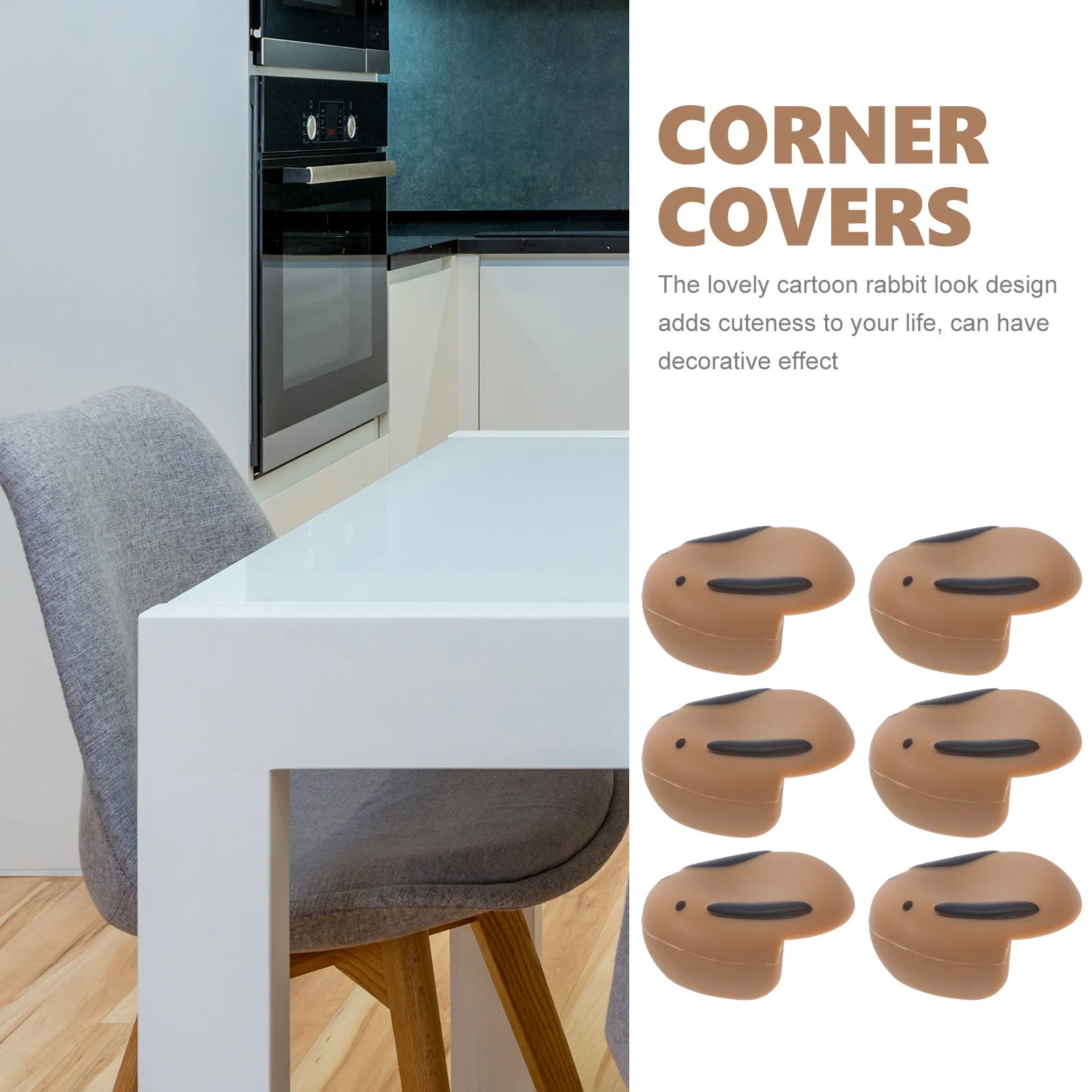 

10 шт. силиконовых защитных уголков для мебели в форме милого кролика, защита для краев столов и мебели, бамперы для детской безопасности