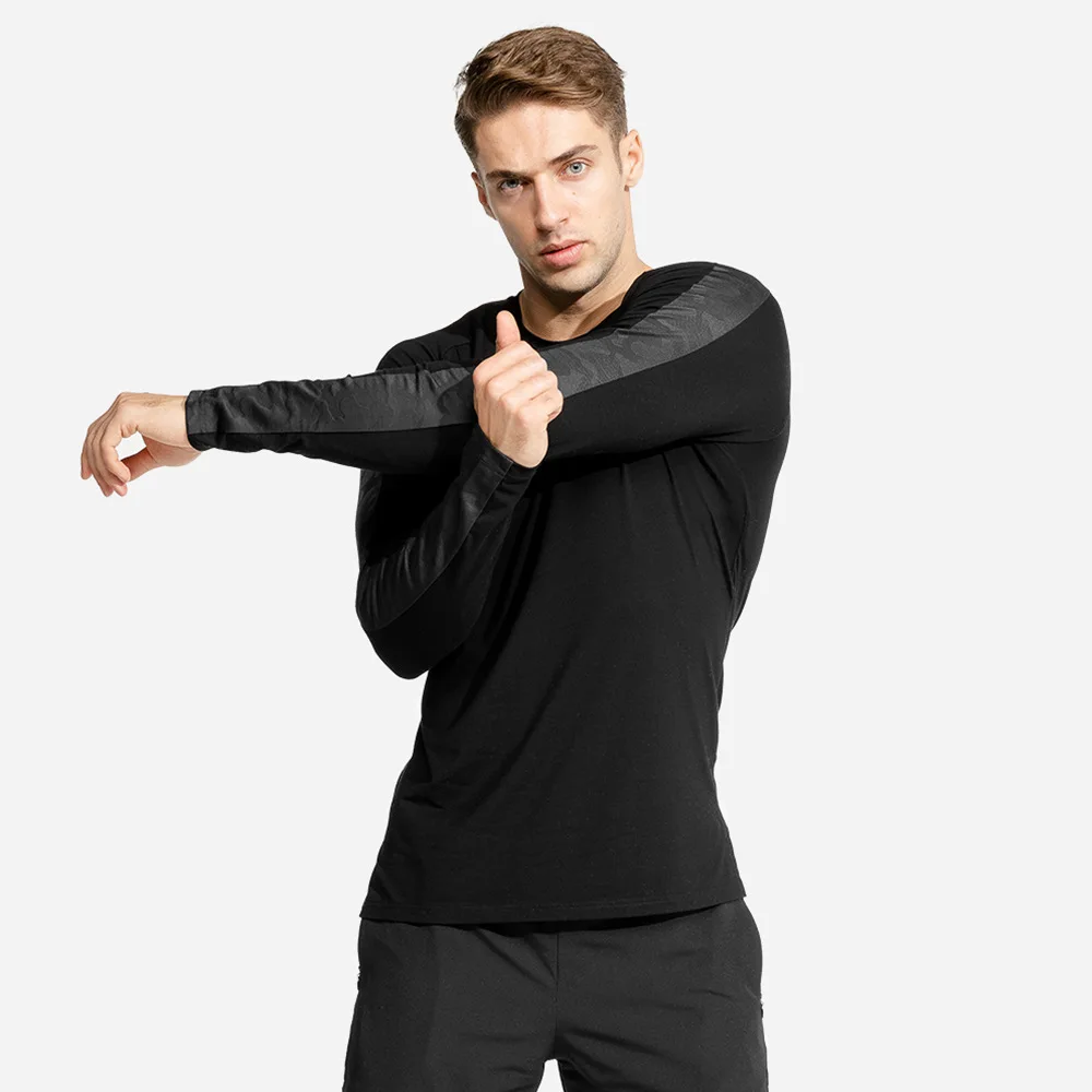 2022 New Men Quick Dry Fitness Tees Outdoor Sport Running Climbing Long Sleeves Tights Bodybuilding Tops Gym Compression T-shirt