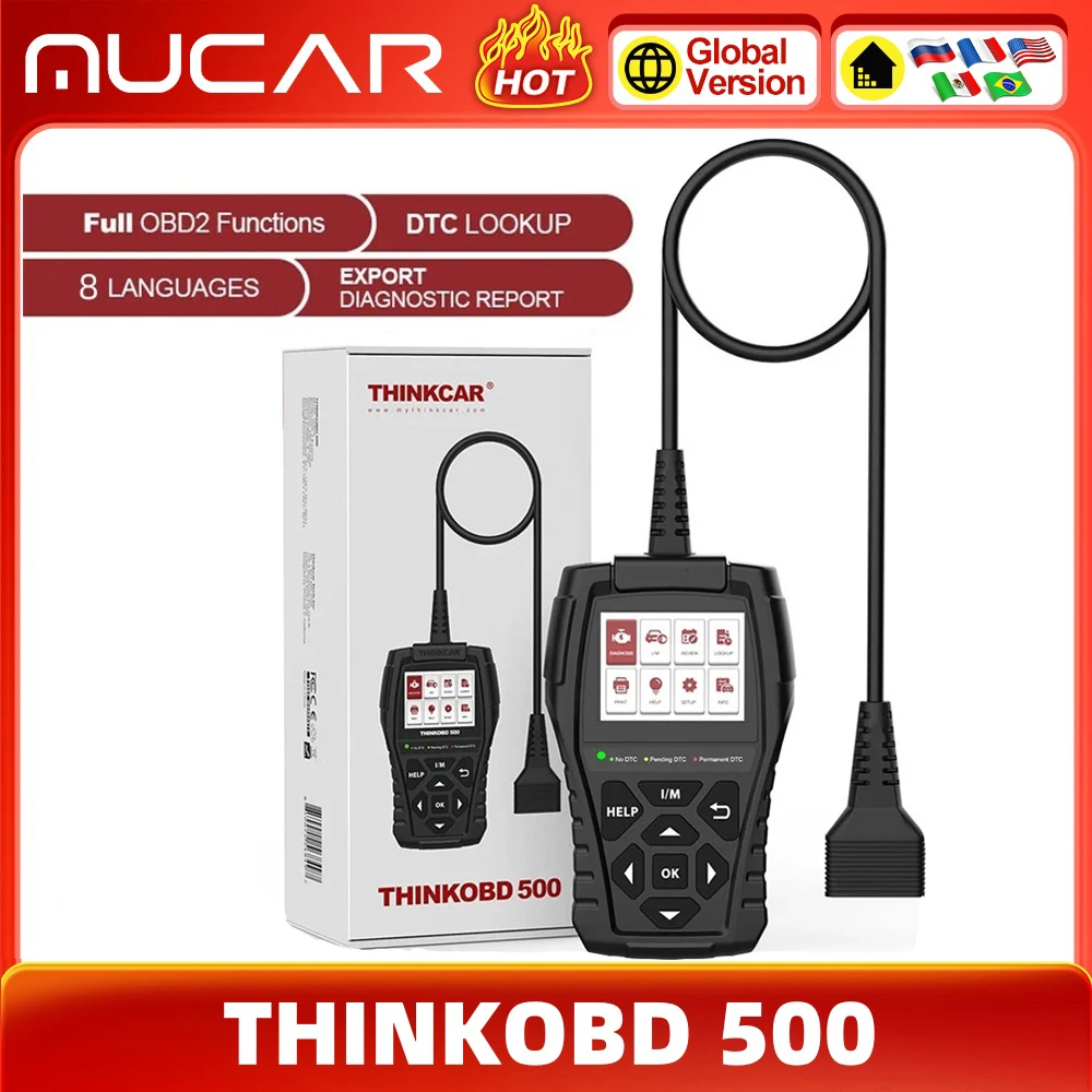 THINKCAR-ThinkOBD 500 Scanner Professionnel pour Voiture, Outil de Diagnostic Mécanique OBD2, Lecteur de Code, Recherche DTC