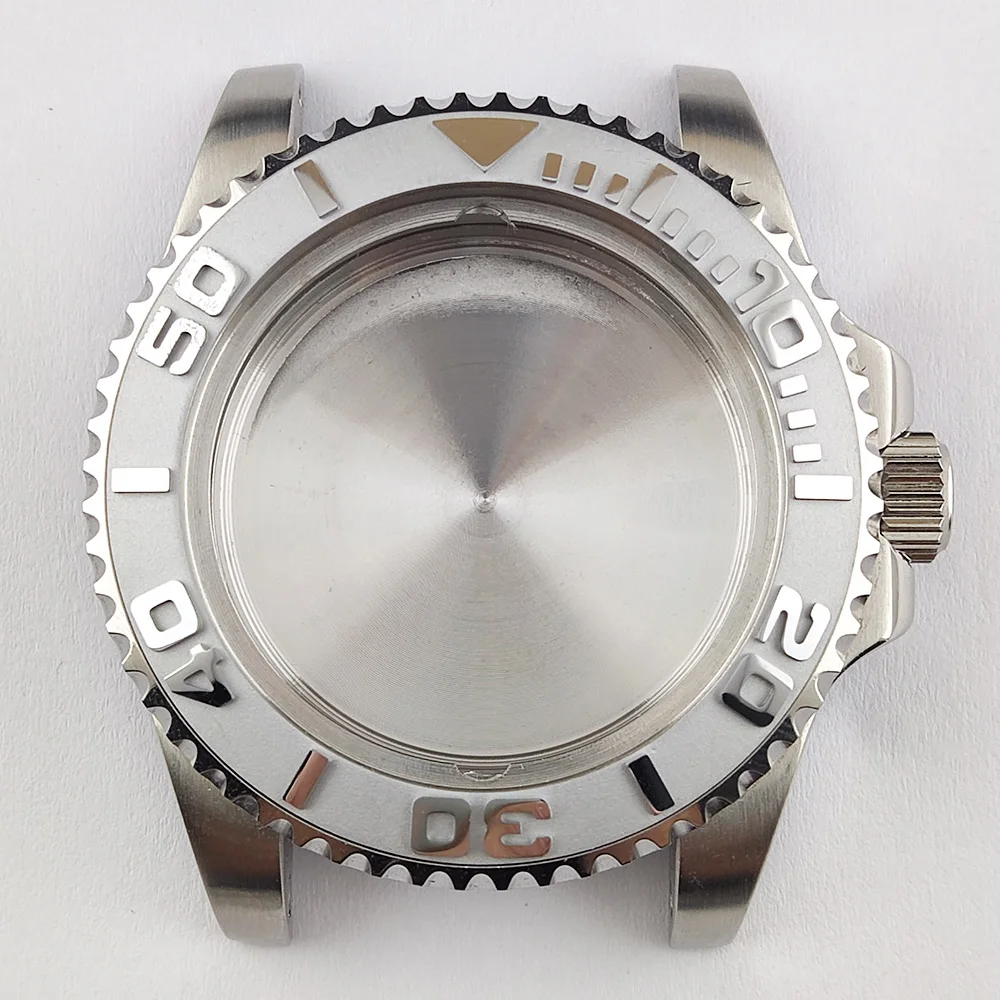 

Корпус часов 40 мм, серебристый, из нержавеющей стали, с керамическим серебристым безелем, подходит для механизма NH35, ремешок из нержавеющей стали 20 мм