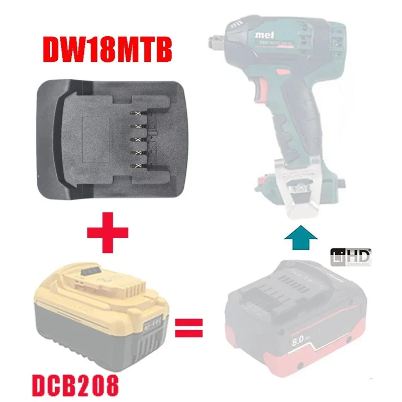 ZWINCKY Battery Adapter Converter use for Dewalt 18V Li-ion Battery on for Metabo 18V Lithium Tool Replace For Metabo Battery