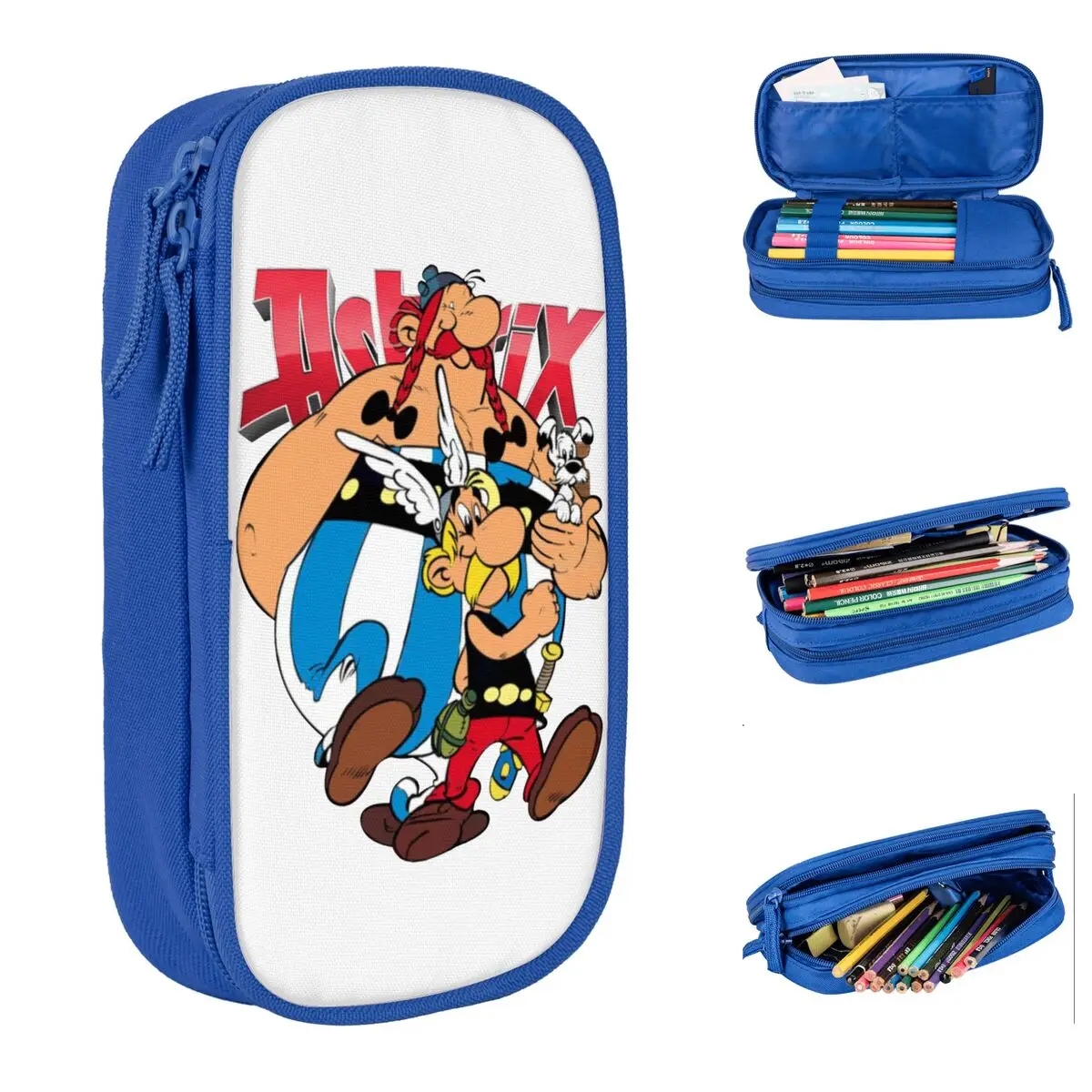 Asterix And Obelix Pencil Cases Pen Holder Bags Student Large Storage Students School Zipper Pencilcases